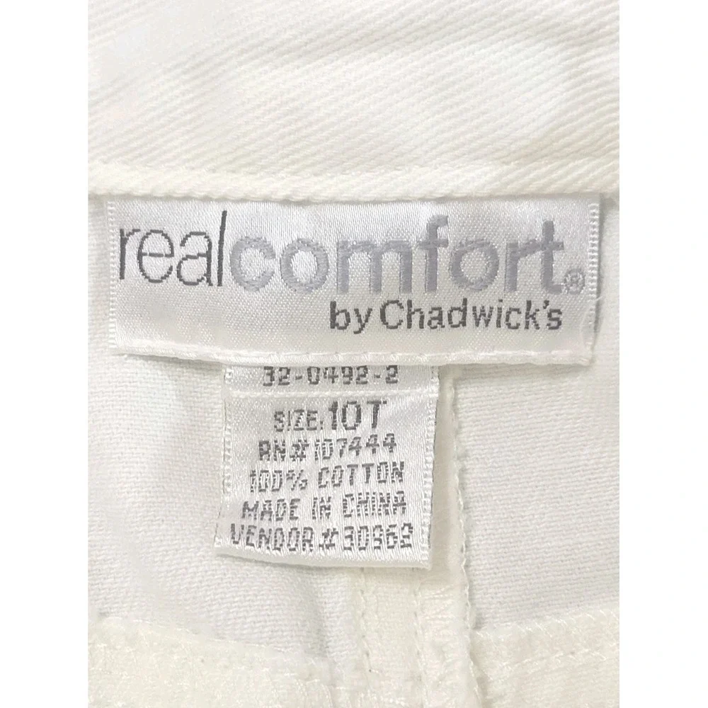 Chadwicks Maxi Skirt Womens 10T White Denim 100% Cotton Long Western Tall Vtg